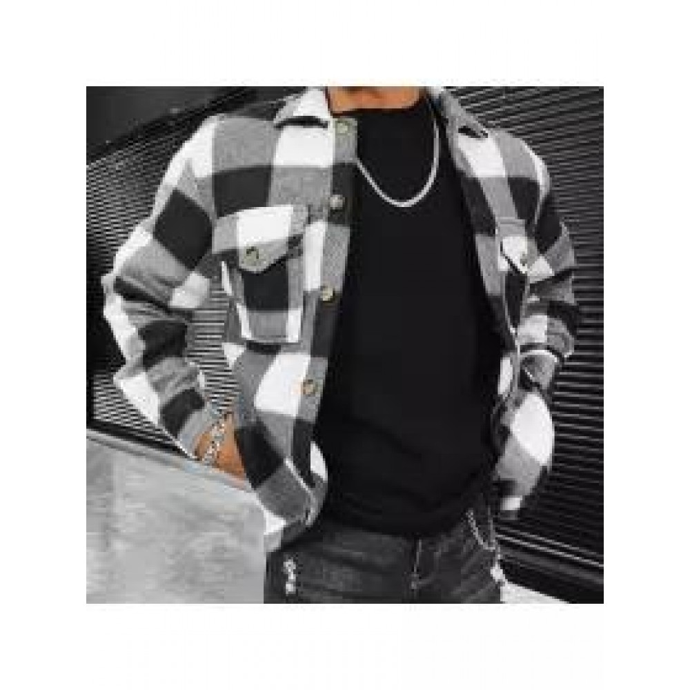 Checkerboard Checker Texture Printed Shirt/Jacket